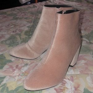 SHEIN velvet boots.